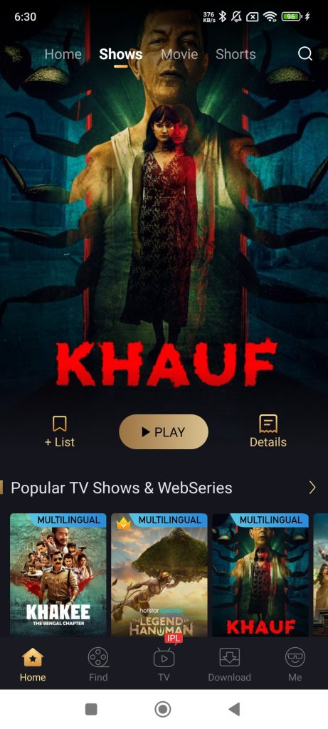 Shows on Castle App